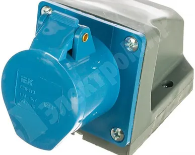 фото Розетка для монтажа на поверхность 16A, 2P+E, 230V, IP44 ССИ-113 PSR11-016-3 IEK (ИЭК)