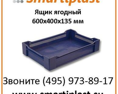 фото Ящик пластиковый артикул 120 ящик ягодный для заморозки 600х400х135 мм