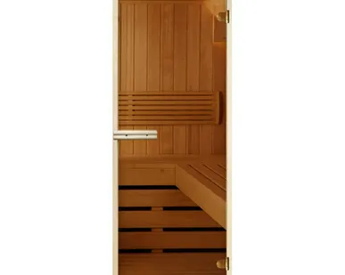 фото Дверь Бронза 170*70, 6мм, 2 петли, коробка хвоя, Банный Эксперт