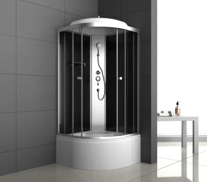 Фото №0 Душевая кабина, ODA, 100*100, 8402 тонированное высокий поддон, без гидромассажа, угловая