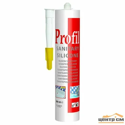 Фото №0 Герметик силиконовый санитарный белый СОУДАЛ PROFIL 270мл