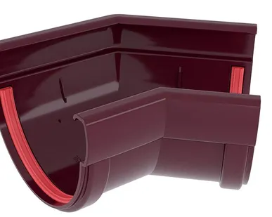 фото Угол желоба 135 град. 135 ПВХ Grand Line бордо (RAL 3005)