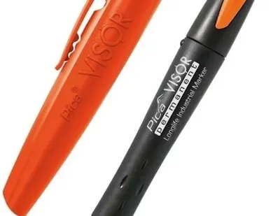 фото Перманентный восковой карандаш, со сменным стержнем, PICA-MARKER 990/054 Pica - Visor permanent (Оранжевый)