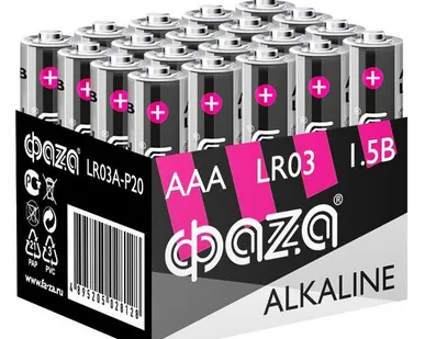 фото Элемент питания алкалиновый LR03 Alkaline Pack-20 (уп.20шт) ФАZА 5028128