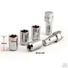 фото М 12х1,5х32 D=20мм набор гаек секрет., конус, открытая 4+2 (236345F2)