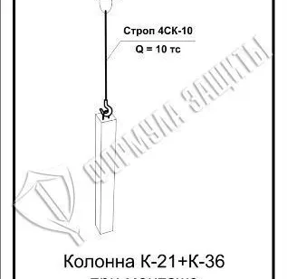 фото Схема «Колонна К-21+К-36 при монтаже» (300х400 мм)