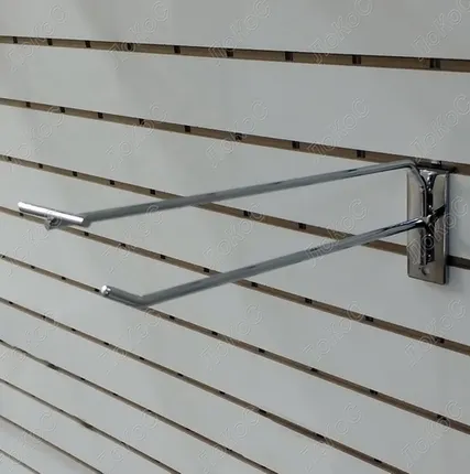 Фото №0 Крючок с ценникодержателем, прямой, на кросспанель 200мм, d.5мм, хром