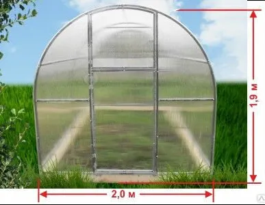 фото Теплица Оптима III-Цинк, 2х4х1,9 м, труба 20х20 мм