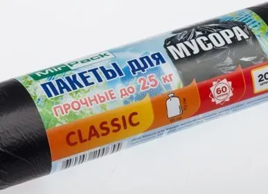 фото Пакеты для мусора рулон ПНД 60л,MIRPACK - "Classic",20шт,7 мкм,синий