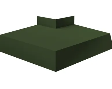 фото Угол отлива внешний 200 0,5 GreenCoat Pural BT, matt с пленкой RR 11 темно-зеленый (RAL 6020 хромовая зелень)