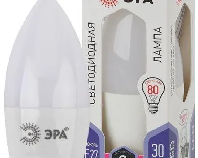 фото Лампа светодиодная B35-9W-860-E27 свеча 720лм ЭРА Б0031410