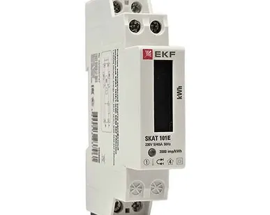 фото Счётчик однофазный однотарифный SKAT 101Э/1-5(40) на DIN-рейку с ЖК-индикатором EKF