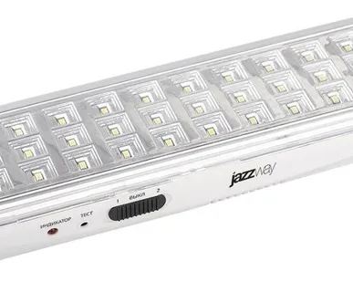 фото Фонарь-светильник аккумуляторный Accu9-L30-wh аварийный 30SMD яркий 300лм 2ч/эконом 90лм 6ч 220В аккум. Li-ion 3.7В 1.2А.ч бел. JazzWay 5024533