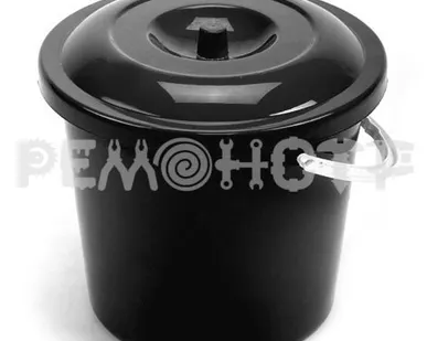 фото Ведро пласт 8л ЮниПласт (с крышкой) черное (20) (ВМ)