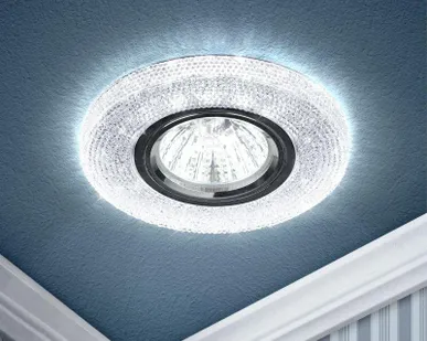 фото Светильник DK LD1 WH декор со светодиод. подсветкой GU5.3 220В 50Вт прозр. ЭРА Б0018775