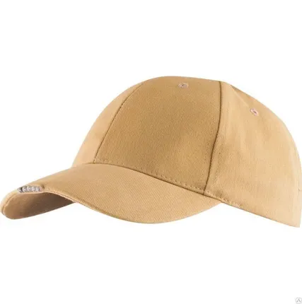 Фото №0 Бейсболка с фонариком, бежевая