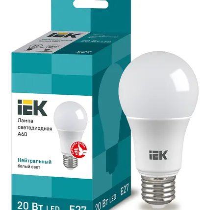 Фото №0 IEK Лампа светодиод. 20/4000/Е27/A60 шар IEK