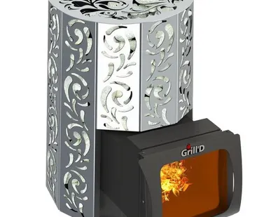 фото Печь дровяная Grill D Violet Steel Long Window Max (жадеит 80 кг)