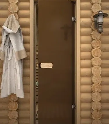 Фото №0 Дверь для сауны стеклянная Aspen Бронза матовая