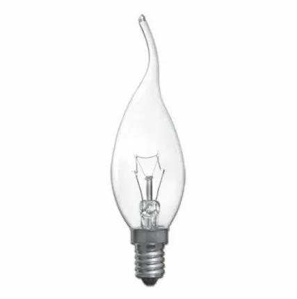 Фото №0 Лампа накаливания JAZZWAY CT35 40W CL E14 свеча на ветру, прозрачная