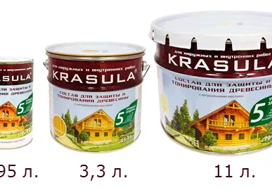 фото Состав для защиты и тонирования древесины Krasula (3,3 л)