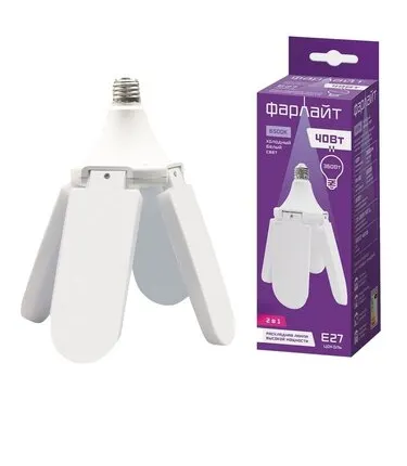 Фото №0 Лампа LED Т 80-4 40Вт, Е-27, 6500К, 3600Лм, "Раскладная" /ФАРЛАЙТ