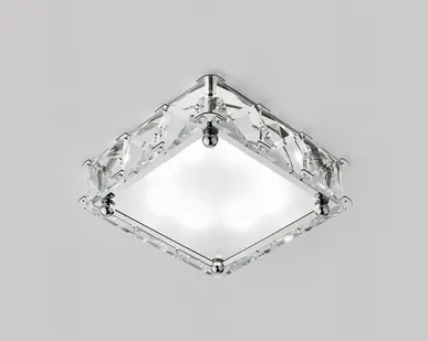 фото Светильник встраиваемый LED 5W 4200K S50 CH/W хром матовый квадрат Ambrella