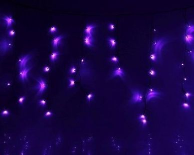 фото Бахрома светодиодная уличная 3*0,6 фиолетовая