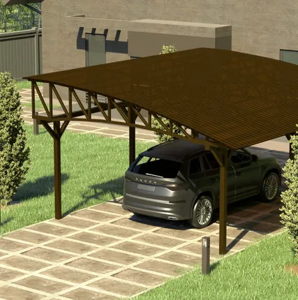 Фото №0 Полуарочный навес №32 из поликарбоната 4,9х6,3 м