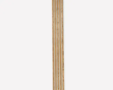 фото «Половинка» акустической реечной панели – Дуб Бурбон, шпон - Белый - 2790 мм - Половинка