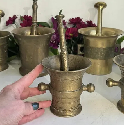 Фото №0 Ступка с пестиком 10 см латунь