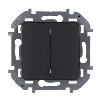 Фото №0 Inspiria Механизм выключателя 2-кл. 10А IP20 250В 10AX антрацит Leg 673623 Inspiria