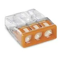 Фото №0 Клемма 3х(0.5-2.5мм) 3-х проводн. для распред. короб. (с контактн. пастой "Alu-Plus") WAGO 2273-243