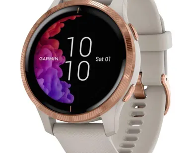 фото Часы Garmin Venu песочного цвета с золотистым безелем