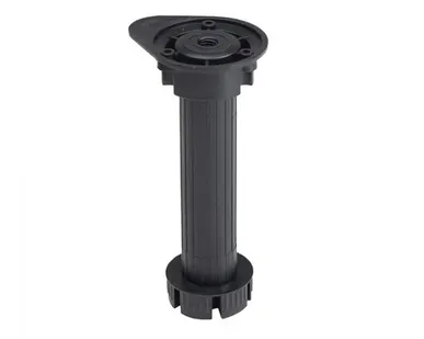 фото Опора кухонная пласт. h150 трехсоставная с овальным креплением (3 отверстия), черный AKS (1 уп. = 200 шт.)