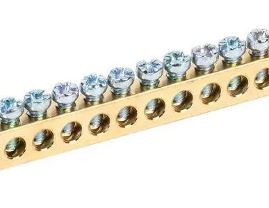 фото Шина PEN "земля-ноль" 6х9мм 16/2 (16групп/крепеж по краям) ИЭК YNN11-16-100