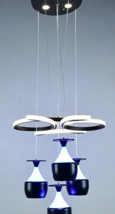 Фото №0 Подвесной светильник Ц8384/4 BK 3000+4000K LED BLUE Никольск