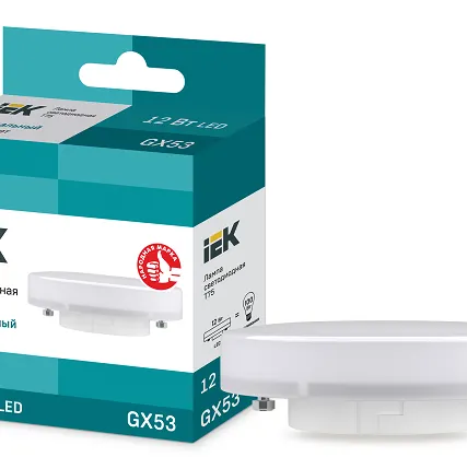Фото №0 IEK Лампа светодиод. 12/4000/GX53/T75 таблетка IEK