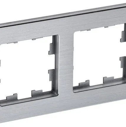 Фото №0 Рамка 2-м BRITE РУ-2-1-БрА металл алюм. IEK BR-M22-M-K47