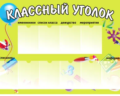фото Стенд классный уголок для начальной школы