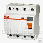 Фото №0 Дифференциальный автомат ВД1-63 4Р 80А 30мА (УЗО) TDM