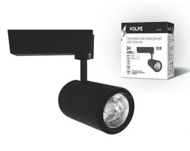 фото Светильник трековый ULB-Q252 24W/NW/H BLACK Светильник светодиодный трековый. 24 Вт. 2000Лм. Белый свет (4200К). Корпус черный. 7,5*18см. ТМ Volpe.