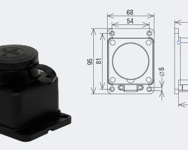 фото Розетка наружная каучук 2P+E 1х16А IP44 T-Plast