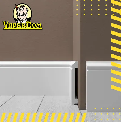 Фото №0 Плинтус Де-Багет XPS Polymer Н 4 100х15/ Белый