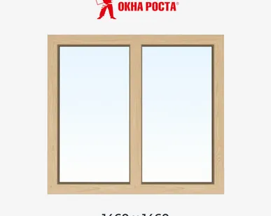 фото Деревянное окно дуб сращенный 2-створчатое глухое 1460х1460мм