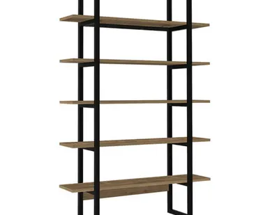 фото полка-стеллаж Бастет 1200х310х1710мм Дуб Веллингтон табак ЛДСП/металл