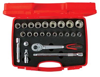 Фото №0 Набор торцевых головок 1/2" 12-гран., дюймовых 24предмета, IZELTAS, 1413006024, 13000000934
