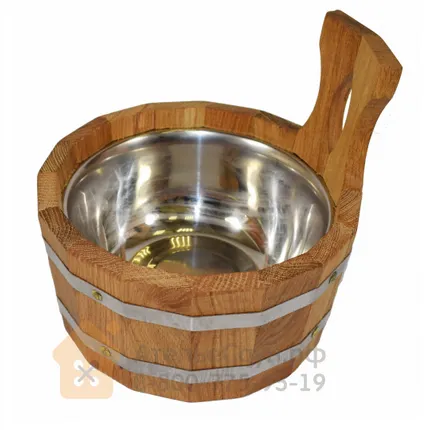 Фото №1 Ковш WoodSon 2 л из дуба, с нержавеющей вставкой (арт. WK9)