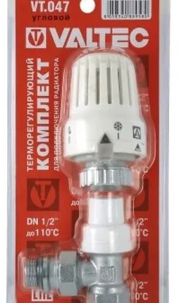 Фото №0 Угловой клапан с термостатической головкой для радиатора 1/2 Valtec VT.047. N.04
