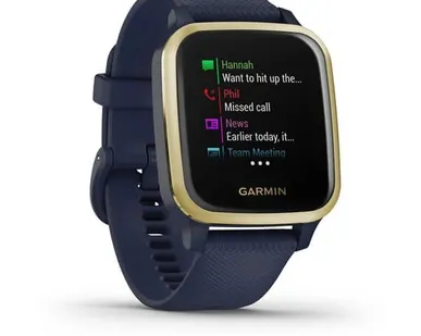 фото Часы Garmin Venu Sq Music Edition темно-синий с золотистым алюминиевым безелем